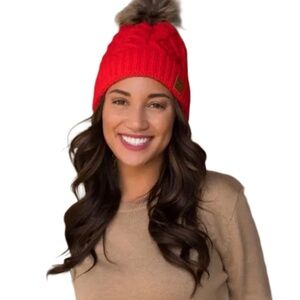 Panache Watermelon cable knit hat (44)